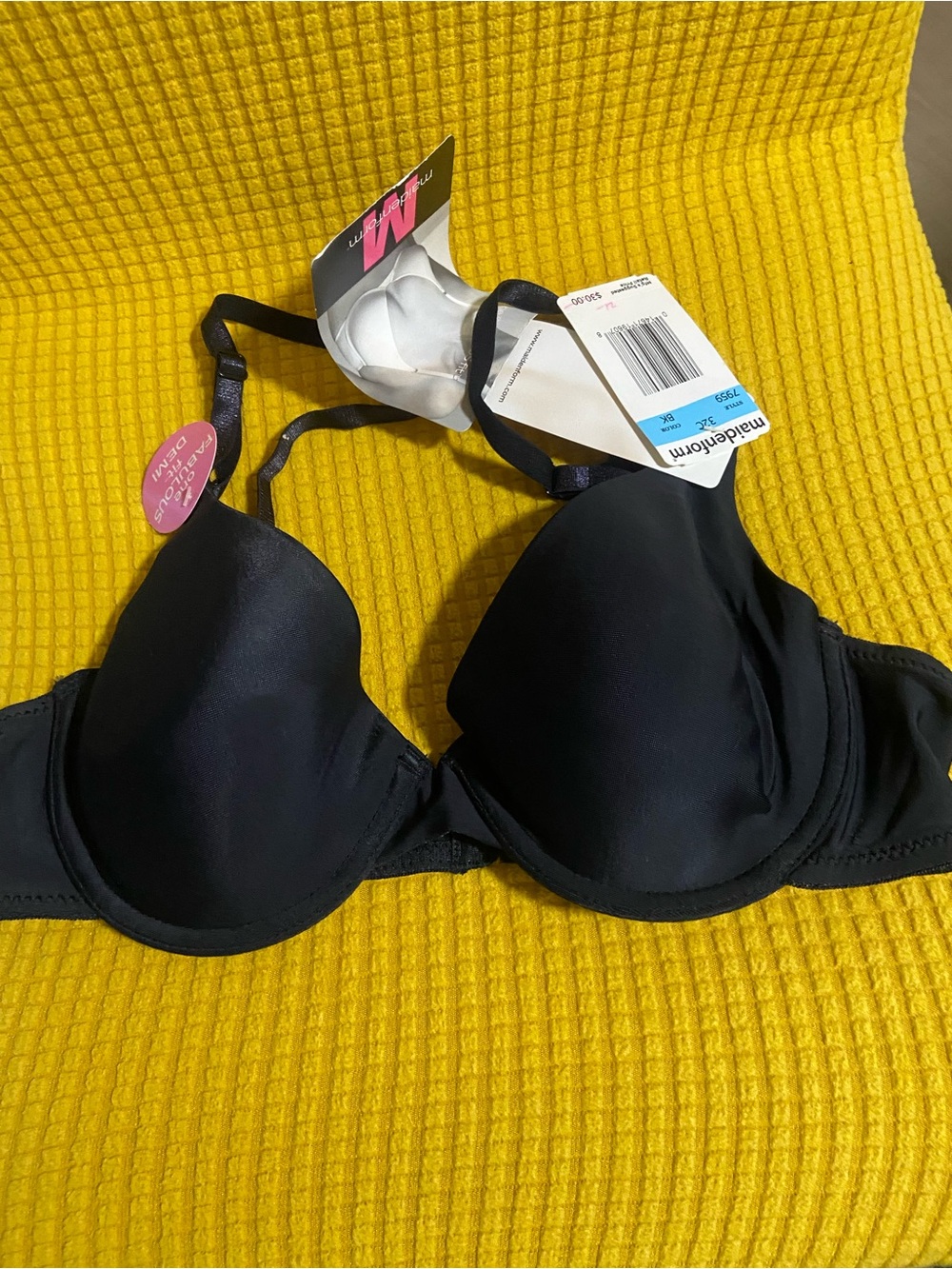 MAIDENFORM Black ONE FABULOUS FIT Padded Wired DEMI Bra